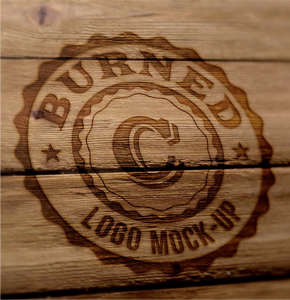 Burned logo on the wood